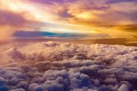 Papermoon Fototapete »Ansicht über Wolken«, samtig, Vliestapete, hochwertiger Digitaldruck, inklusive Kleister
