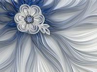 Papermoon Fototapete »Blume Weiß Blau«, samtig, Vliestapete, hochwertiger Digitaldruck, inklusive Kleister