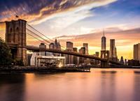 Papermoon Fotobehang Bridge Brooklyn at Sunset