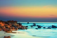 Papermoon Fototapete »Sonnenuntergang über dem Meer«, samtig, Vliestapete, hochwertiger Digitaldruck