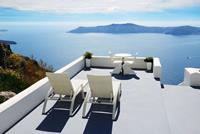 Papermoon Fotobehang Sea View Terrace in Santorini