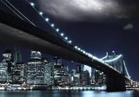 Papermoon Fotobehang Brooklin Bridge by night