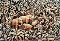 Papermoon Fototapete »Elefanten im Wald«, samtig, Vliestapete, hochwertiger Digitaldruck, inklusive Kleister