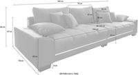 Nova Via Big-Sofa, wahlweise mit Kaltschaum (140kg Belastung/Sitz), mit RGB-LED-Beleuchtung und Bluetooth-Soundsystem