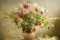 Papermoon Fototapete »Blumen in Vase«, samtig, Vliestapete, hochwertiger Digitaldruck, inklusive Kleister