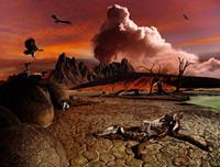 Papermoon Fototapete »Apokalyptische Landschaft«, samtig, samtig, Vliestapete, hochwertiger Digitaldruck