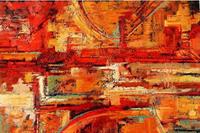 Papermoon Fototapete »Abstrakt Gemälde rot«, samtig, Vliestapete, hochwertiger Digitaldruck, inklusive Kleister
