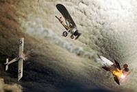Papermoon Fototapete »Flugzeug Kampf«, samtig, Vliestapete, hochwertiger Digitaldruck, inklusive Kleister