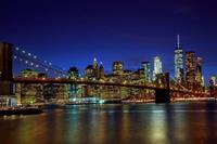 Papermoon Fototapete »BROOKLYN BRIDGE-NEW YORK CITY SKYLINE«, samtig, Vliestapete, hochwertiger Digitaldruck, inklusive Kleister
