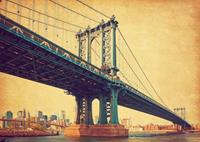 Papermoon Fototapete »BROOKLYN BRIDGE-RETRO NEW YORK MANHATTAN BRÜCKE VINTAGE«, samtig, Vliestapete, hochwertiger Digitaldruck, inklusive Kleister