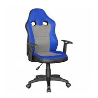Möbel4Life Schreibtischstuhl Kind mit Racer Lehne Blau und Grau