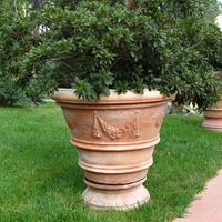 Gartentraum.de Antiker runder Blumentopf aus Terrakotta - Lucilio / 22x25cm (HxDm)