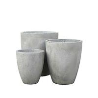 Gartentraum.de Große Blumenkübel aus Glasfaser-Beton - 3er Set - Frosolone