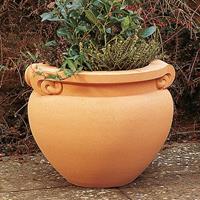 Gartentraum.de Große Stein Gefäße Garten - Basildon Park / Terracotta / 34x36 cm (DmxH)