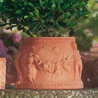 Gartentraum.de Konischer Pflanztopf aus Terracotta mit Ornament - Giuseppe