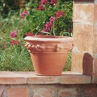 Gartentraum.de Terracotta Pflanztopf mit floralem Dekor - Luca