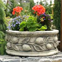 Gartentraum.de Florales Pflanzgefäß für den Garten aus Stein - Florentia