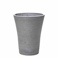 Gartentraum.de Pflanzvase aus Ecostone Kunststoff - Rund - Grau - Adalie / 42x34cm (HxDm)