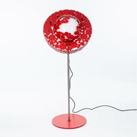 Gartentraum.de Wetterfeste kugelförmige Lampe aus Metall - Matias / 60cm / ein Fuß / Rot