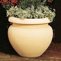 Gartentraum.de Garten Pflanzgefäße rund frostsicher - Wimbley Court / Terracotta / 56,5x51,5 cm (DmxH)