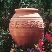 Gartentraum.de Pflanztopf aus Terracotta mit Dekor-Band - Verona