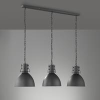 Fischer & Honsel hanglamp London zwart 3xE27