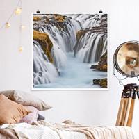 Bilderwelten Poster Natur & Landschaft - Quadrat Brúarfoss Wasserfall in Island