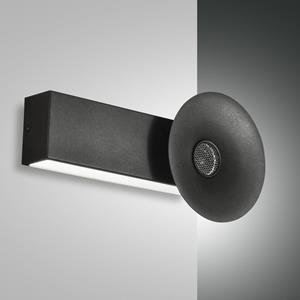 Fabas Luce LED Wandleuchte Aretha in Schwarz 900 lm mit Bluetooth-Lautsprecher
