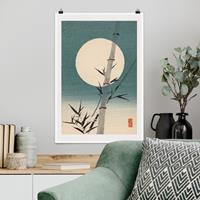 Bilderwelten Poster Japanische Zeichnung Bambus und Mond