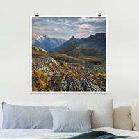 Bilderwelten Poster Natur & Landschaft - Quadrat Col de Fenêtre Schweiz