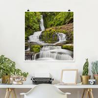 Bilderwelten Poster Natur & Landschaft - Quadrat Upper McLean Falls in Neuseeland