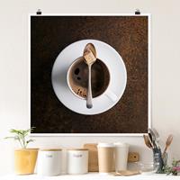 Bilderwelten Poster Küche - Quadrat Süßer Kaffee