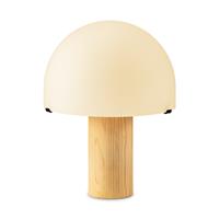 Home sweet home tafellamp Mushroom hout naturel - kap glas