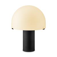 Home sweet home tafellamp Mushroom zwart metaal - opaalglas