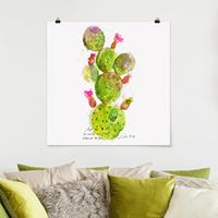 Bilderwelten Poster Spruch - Quadrat Kaktus mit Bibelvers III