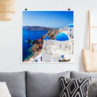 Bilderwelten Poster Architektur & Skyline - Quadrat View Over Santorini
