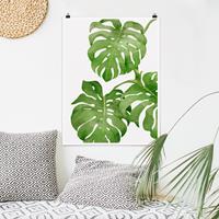 Bilderwelten Poster Blumen - Hochformat Monstera Aquarell