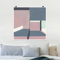 Bilderwelten Poster Abstrakt - Quadrat Schatten der Wände IV