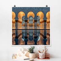 Bilderwelten Poster Architektur & Skyline - Quadrat Reflexionen in der Moschee