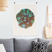 Bilderwelten Poster Blumen - Hochformat Wasserfarben - Blaue Agave
