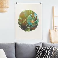 Bilderwelten Poster Blumen - Hochformat Wasserfarben - Feigenkaktus