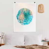 Bilderwelten Poster Blumen - Hochformat Wasserfarben - Kaktus Agave