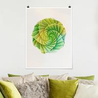 Bilderwelten Poster Blumen - Hochformat Wasserfarben - Spiral Aloe