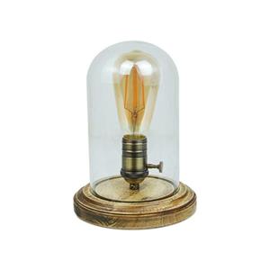 BARCELONA LED Tischlampe aus Glas und Holz 'TULE'.