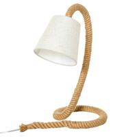 HOMCOM Tafellamp met E14 lampvoet henneptouwvoet linnenlook lampenkap modern | Aosom Netherlands