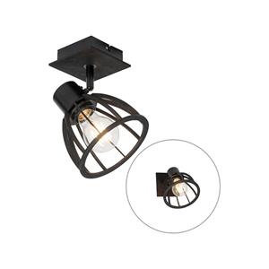 QAZQA Wandlamp fotu - Zwart - Industrieel - L 14cm