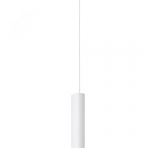 Sollux Moderne Pendelleuchten Lagos 1 Höhe 85 Cm Weiß 1-flammig Zylinderförmig, Weiß, Stahl, SL.0323
