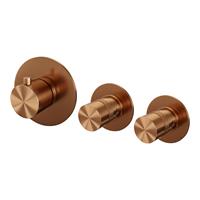 Brauer Copper Edition inbouwthermostaat met 2 stopkranen koper geborsteld PVD