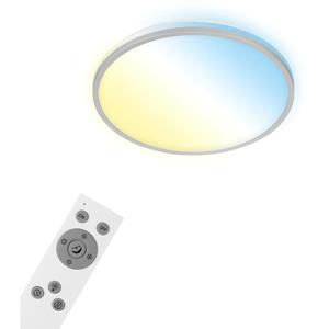 Briloner LED Deckenleuchte Smart WiFi Backlight CCT dimmbar chrom-matt Ø33,3cm