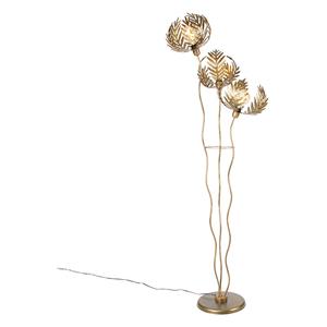 QAZQA Vintage vloerlamp goud 3-lichts - Botanica Kringel